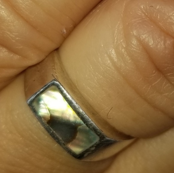 Vintage sterling MOP ring ‎ 6.5 - Picture 7 of 9